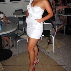 Arden B white ruffle dress